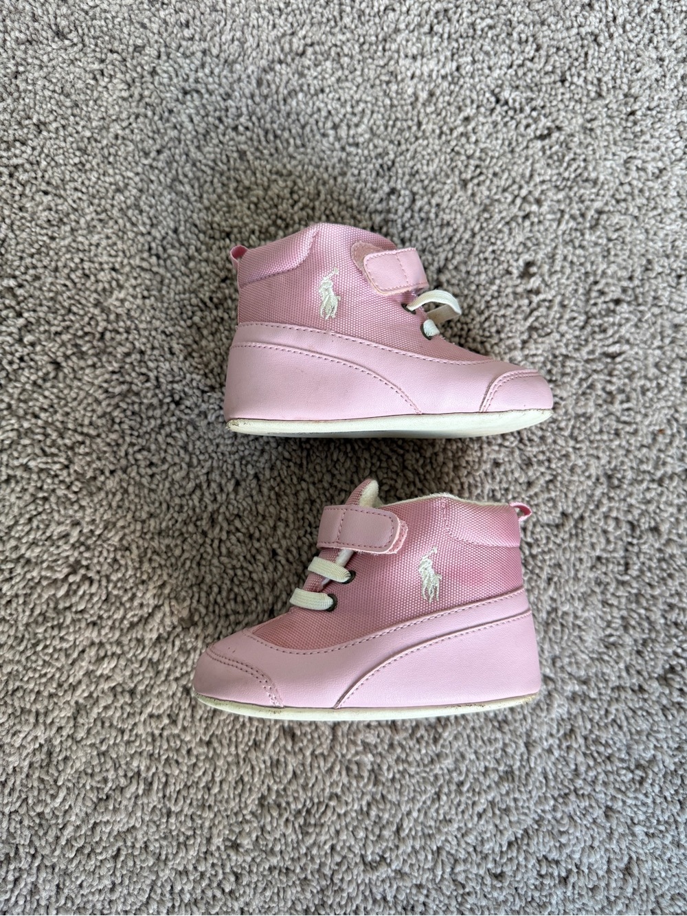 Ralph Lauren Polo Pink High-Top Kids crib boots Sneakers